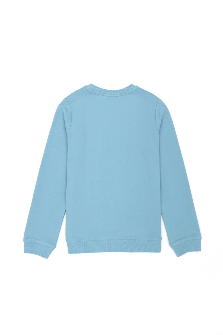 Çocuk Mavi Basic Bisiklet Yaka Sweatshirt - 50273757100