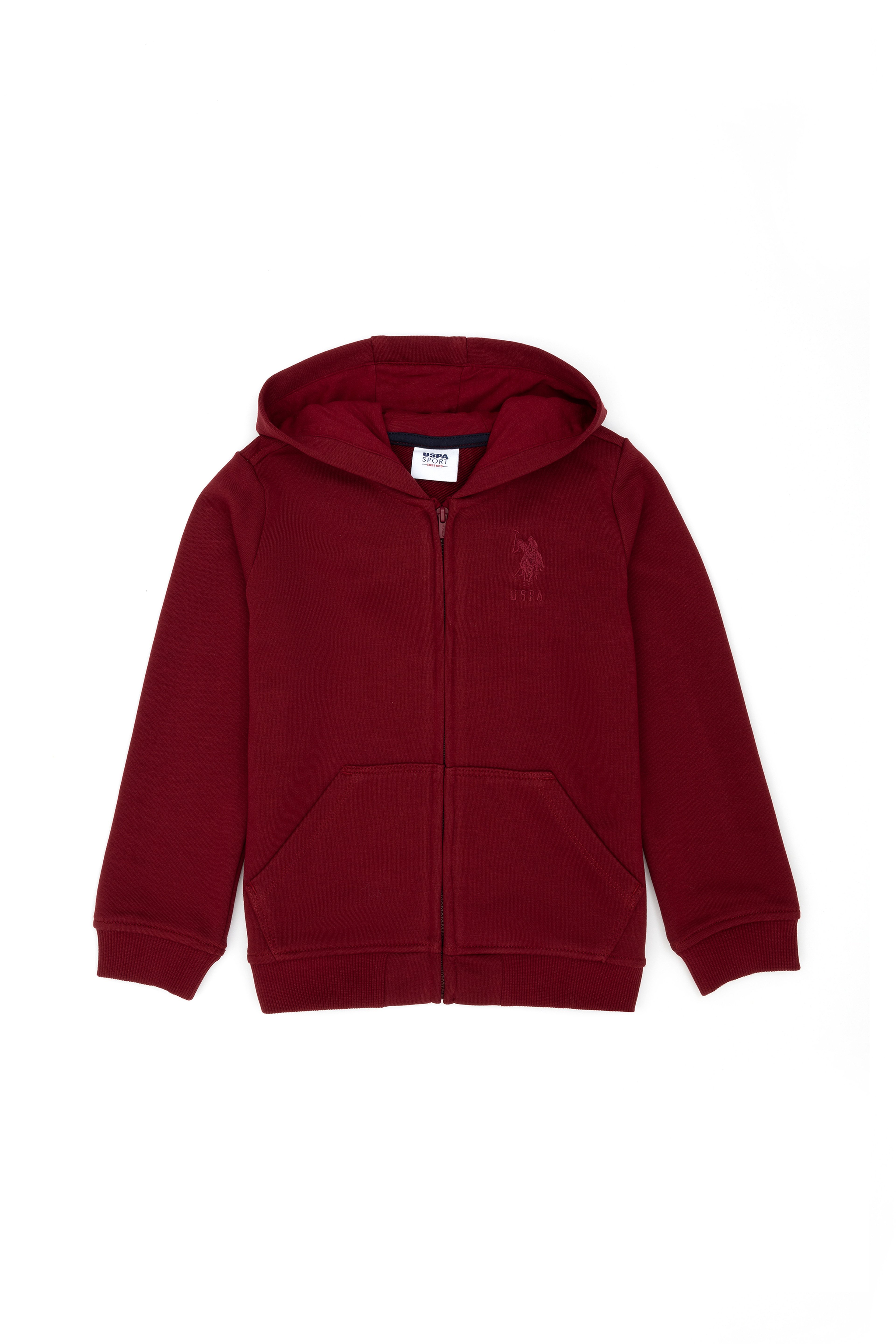 Çocuk Bordo Basic Kapüşonlu Sweatshirt