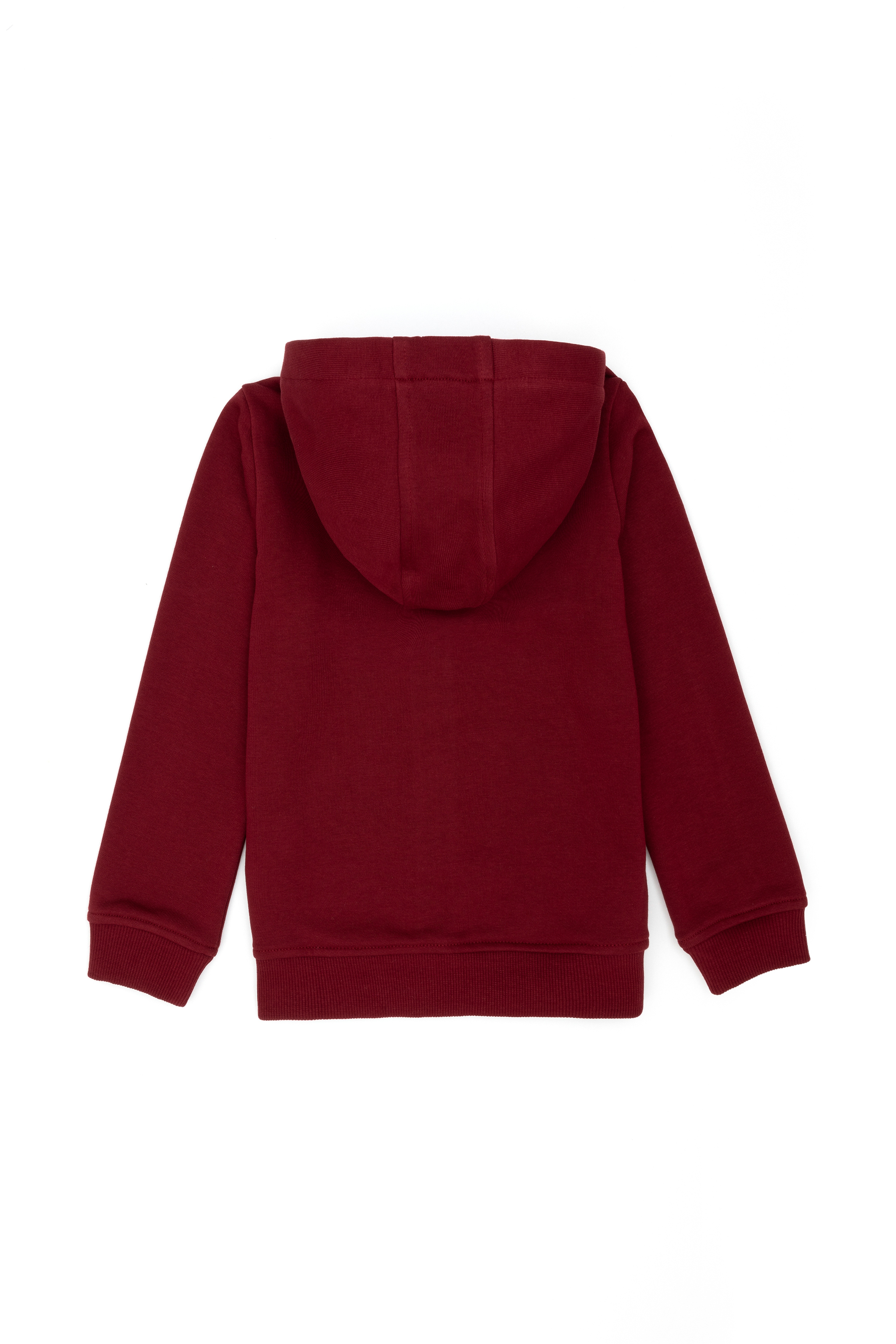 Çocuk Bordo Basic Kapüşonlu Sweatshirt - Image 2
