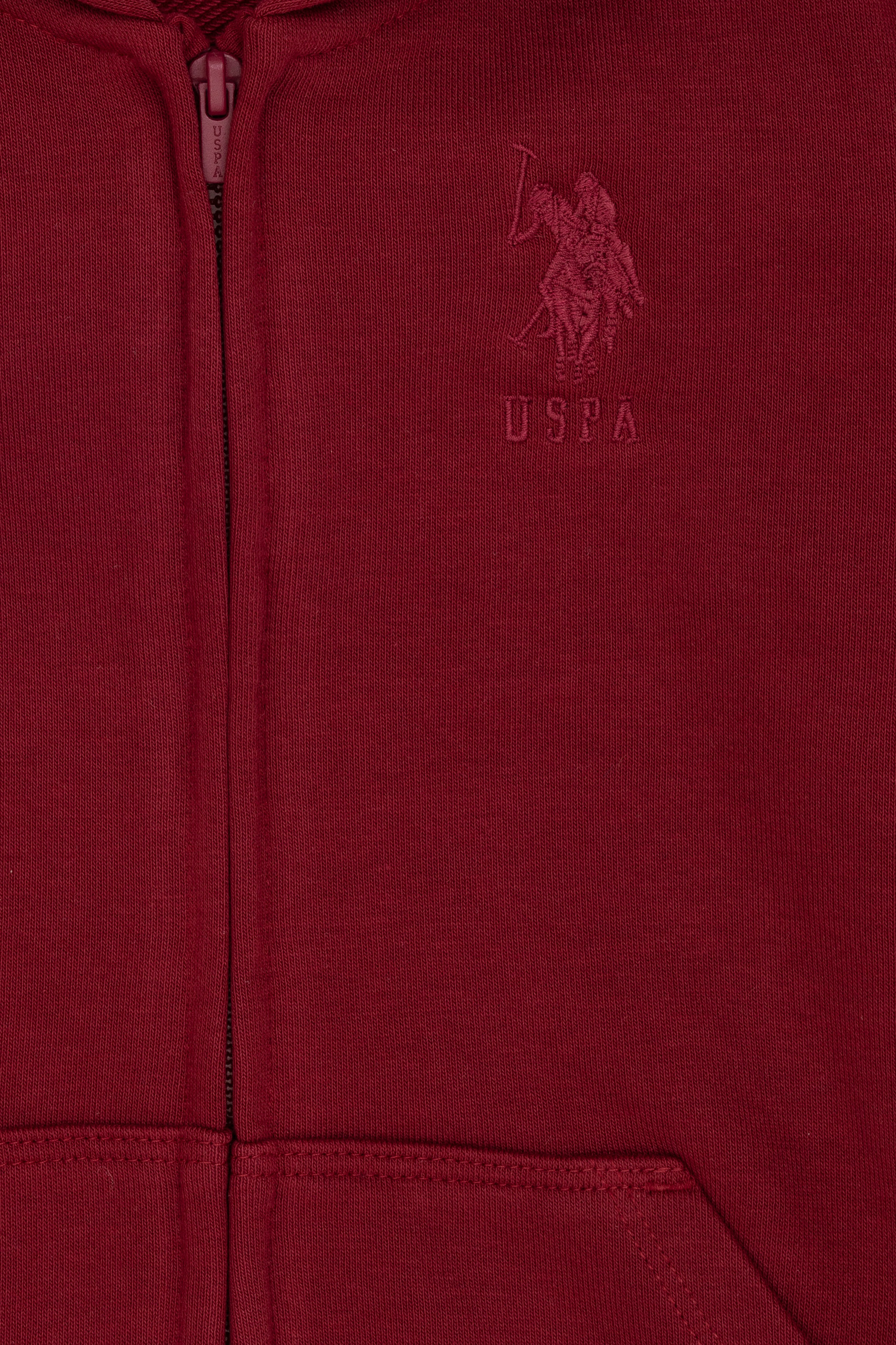 Çocuk Bordo Basic Kapüşonlu Sweatshirt - Image 3