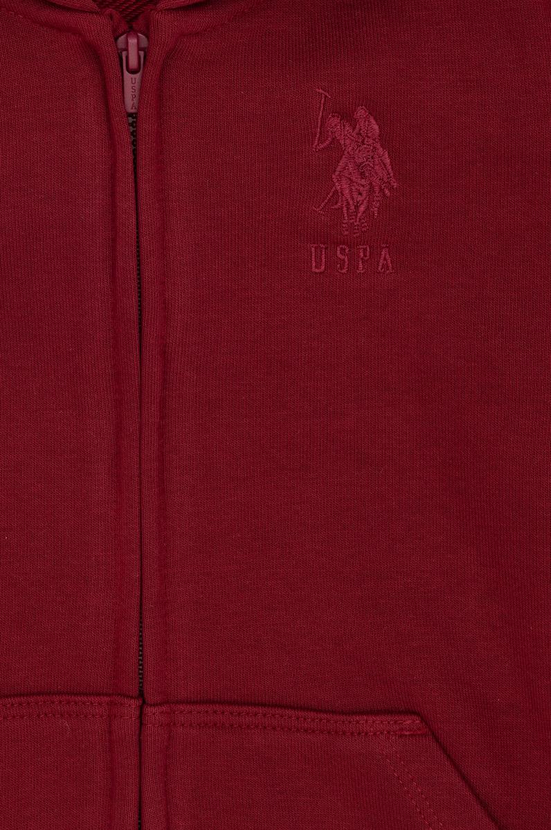 Çocuk Bordo Basic Kapüşonlu Sweatshirt