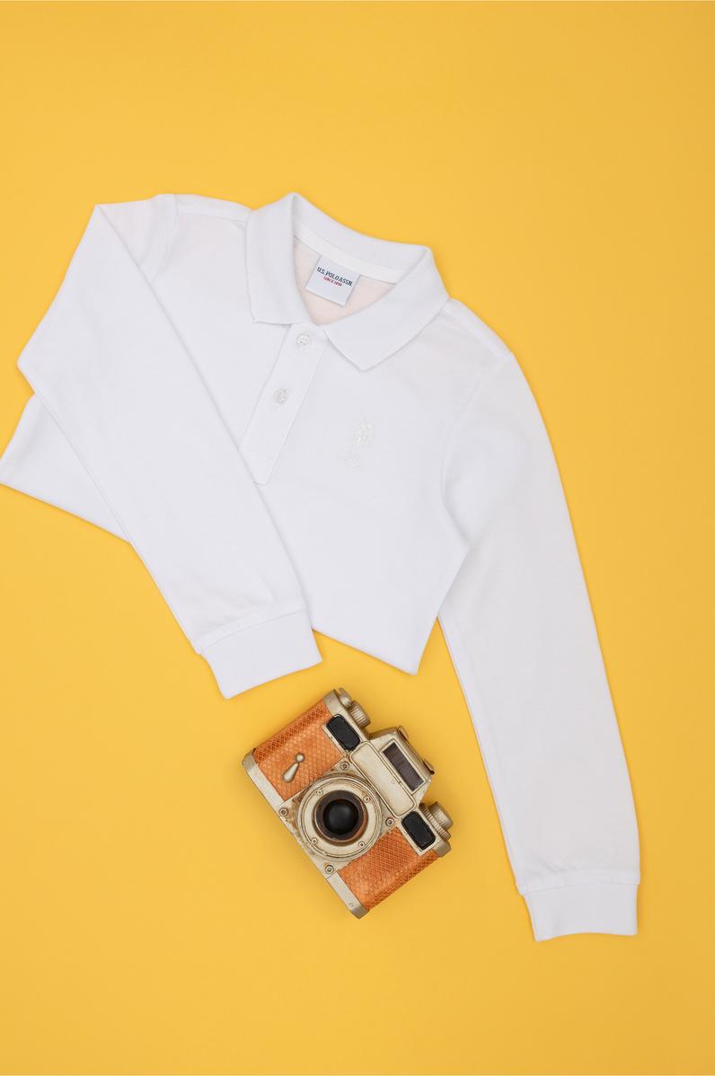 Erkek Bebek Beyaz Basic Sweatshirt