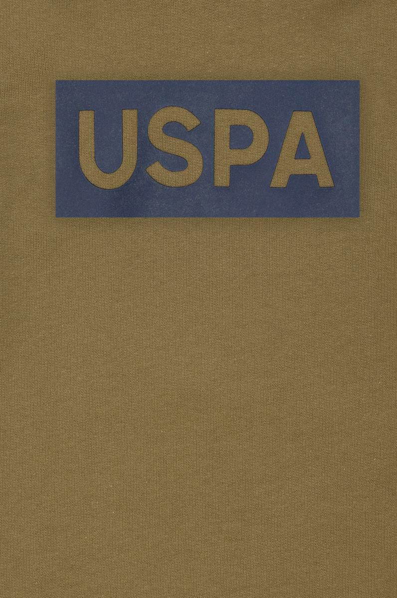 Çocuk Haki Basic Kapüşonlu Sweatshirt