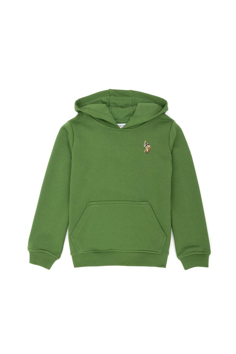 Çocuk Yeşil Kapüşonlu Sweatshirt