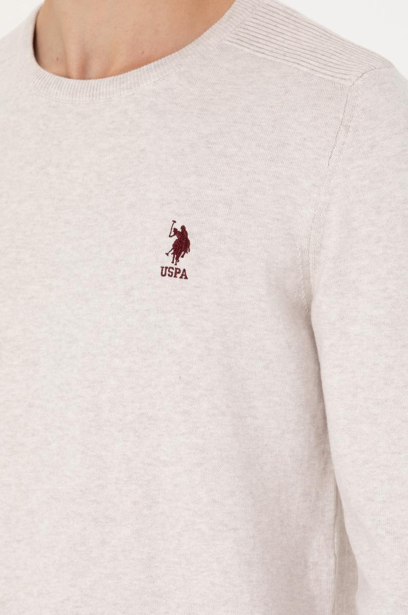 Erkek Taş Melanj Bisiklet Yaka Kazak