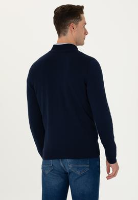 Erkek Lacivert Basic Triko Hırka - 50275842006