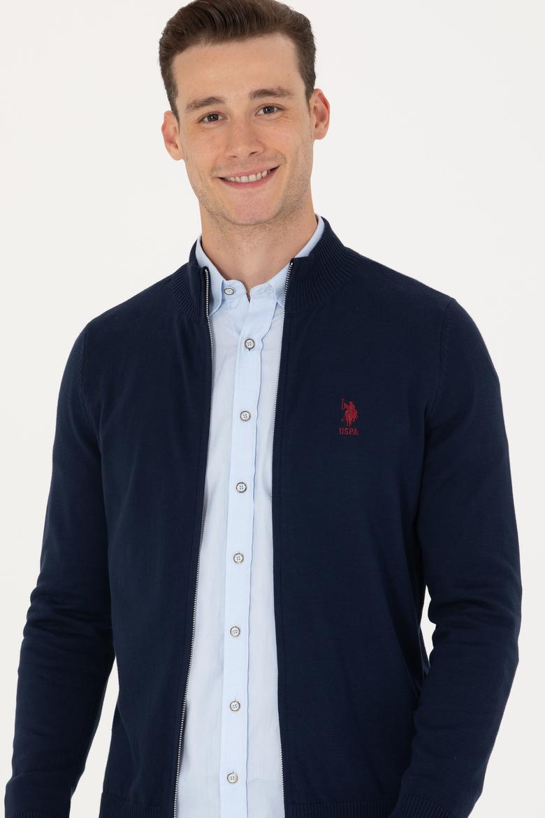 Erkek Lacivert Basic Triko Hırka - 50275842006