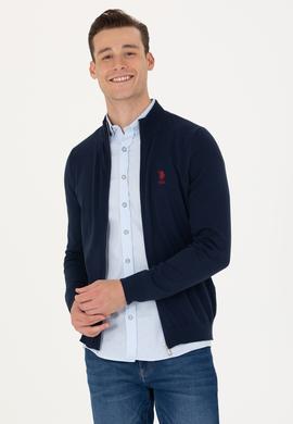 Erkek Lacivert Basic Triko Hırka - 50275842006