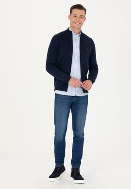 Erkek Lacivert Basic Triko Hırka - 50275842006