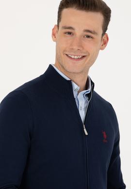 Erkek Lacivert Basic Triko Hırka - 50275842006