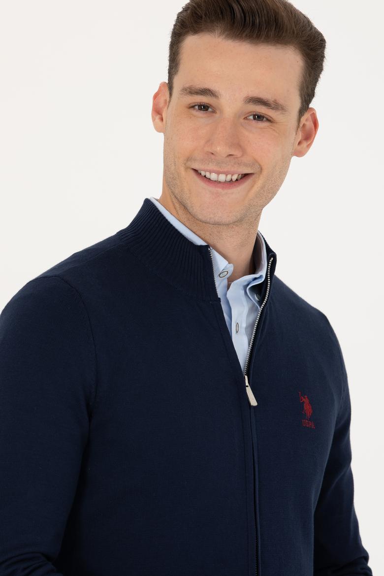 Erkek Lacivert Basic Triko Hırka - 50275842006