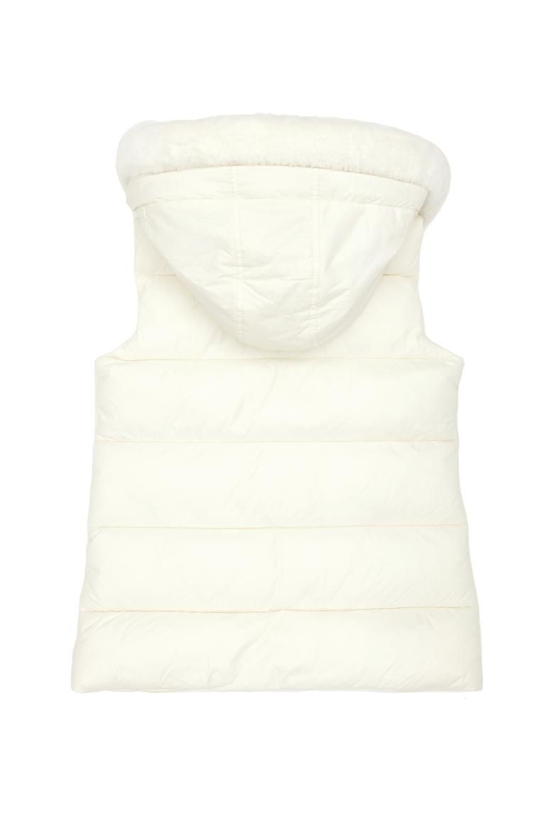 Kız Çocuk Krem Kapüşonlu Yelek - 50271549002