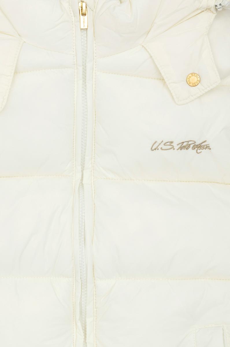 Kız Çocuk Krem Kapüşonlu Yelek