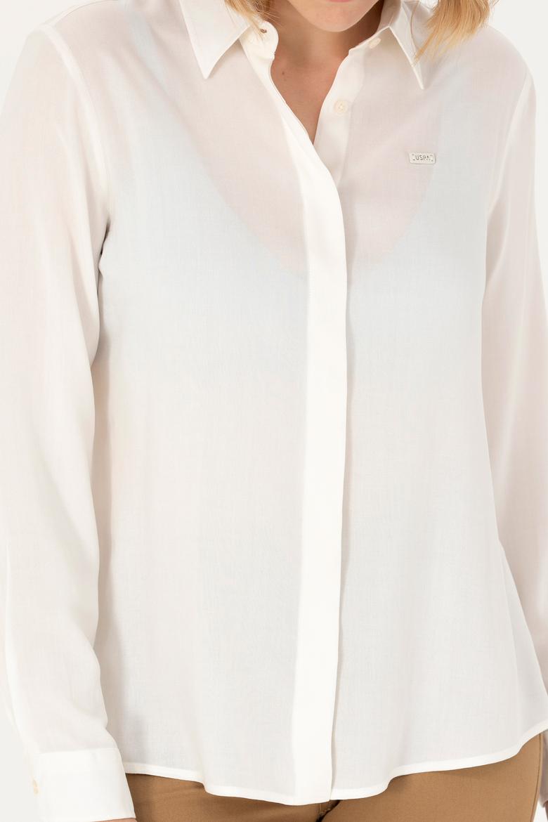 Kadın Ekru Uzun Kollu Gömlek - 50266604011