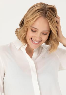 Kadın Ekru Uzun Kollu Gömlek - 50266604011