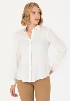 Kadın Ekru Uzun Kollu Gömlek - 50266604011