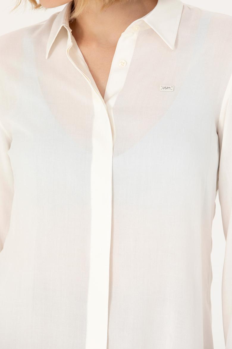 Kadın Ekru Uzun Kollu Gömlek - 50266604011