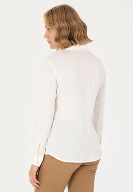 Kadın Ekru Uzun Kollu Gömlek - 50266604011