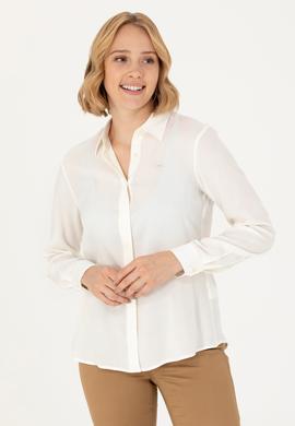 Kadın Ekru Uzun Kollu Gömlek - 50266604011