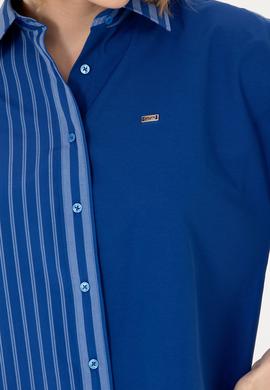 Kadın Saks Uzun Kollu Gömlek - 50268683018