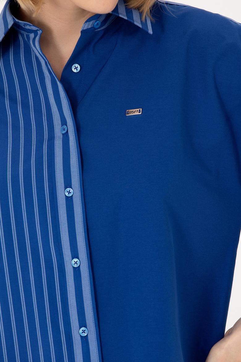 Kadın Saks Uzun Kollu Gömlek - 50268683018