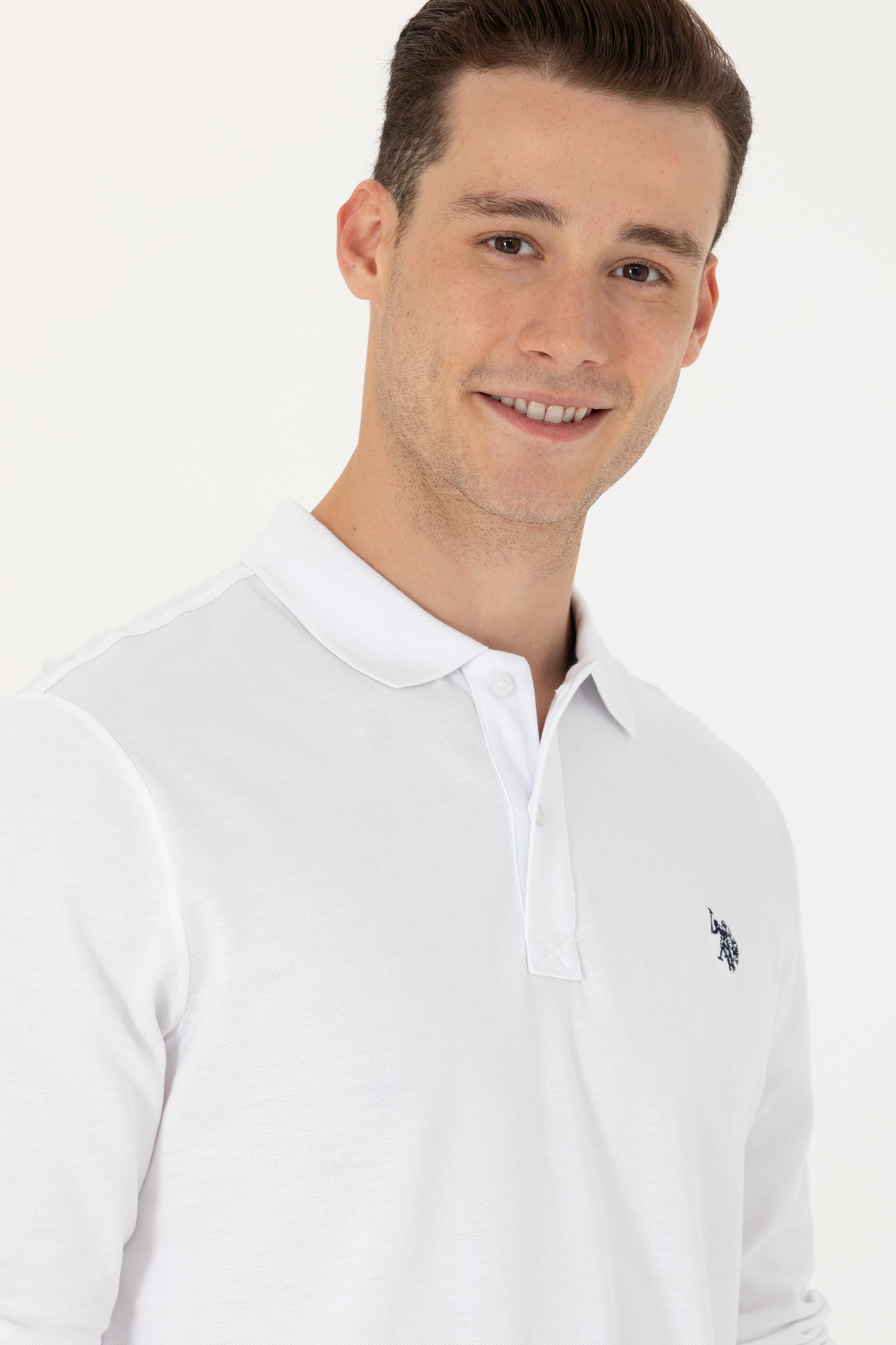Erkek Beyaz Basic Sweatshirt - Image 2