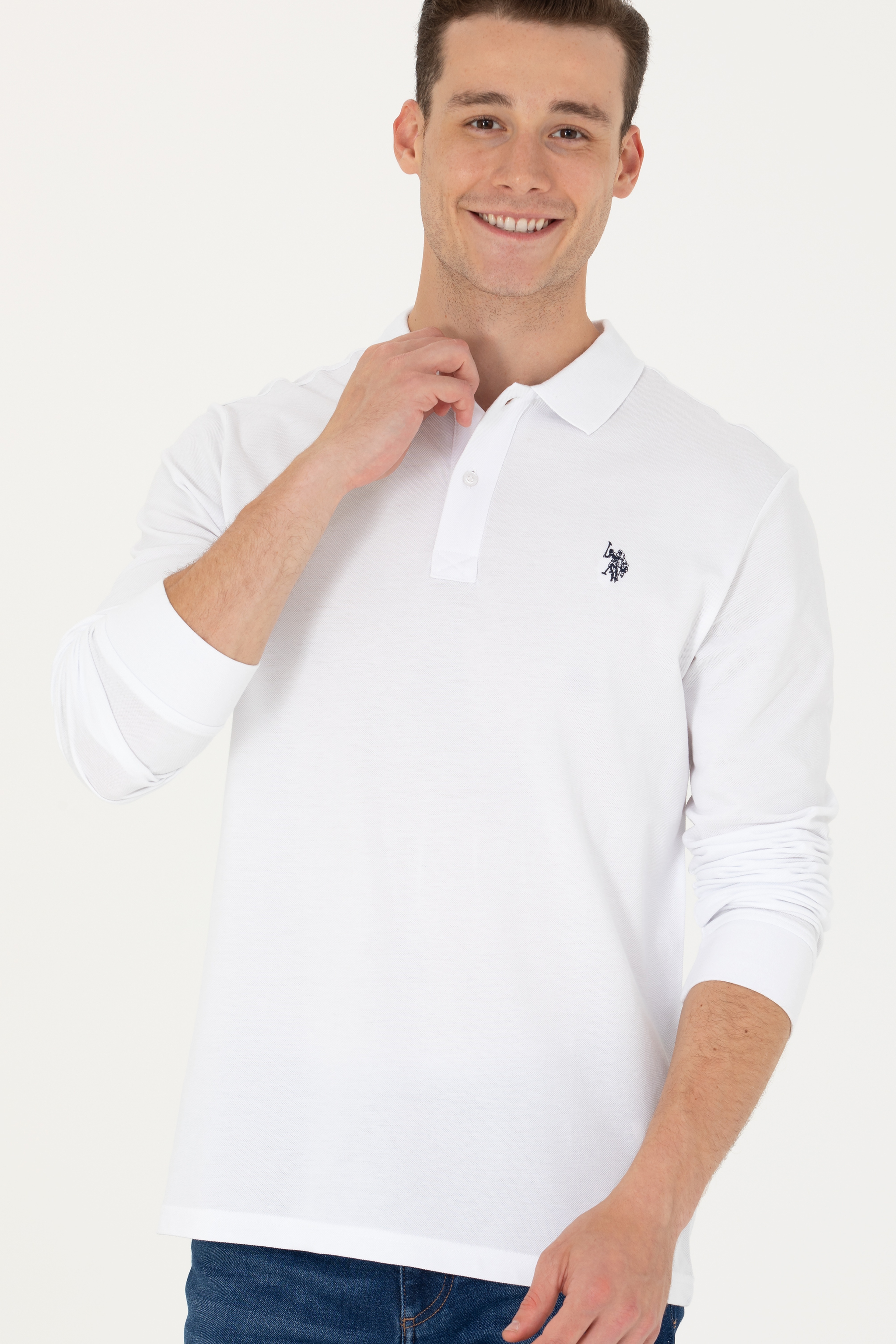 Erkek Beyaz Basic Sweatshirt