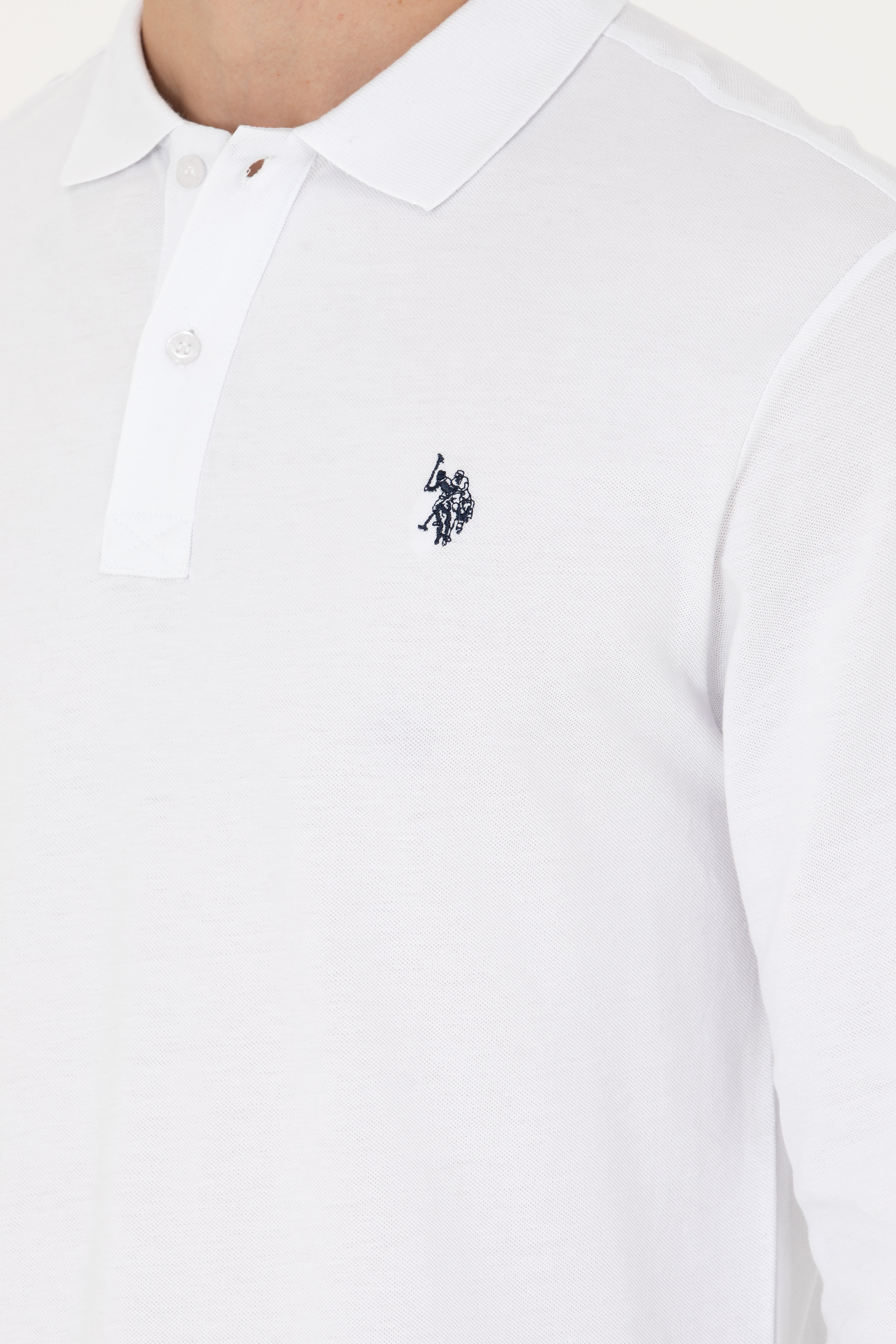 Erkek Beyaz Basic Sweatshirt - Image 7