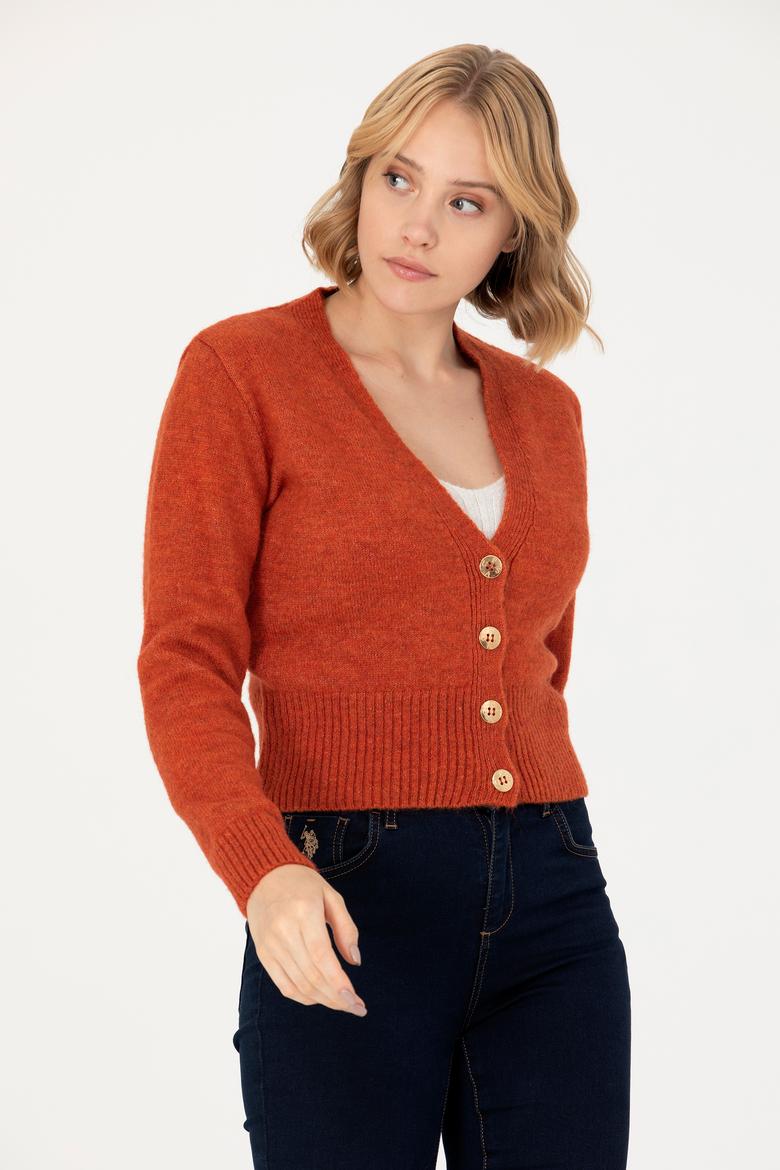 Kadın Kiremit Triko Hırka - 50269494025