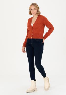 Kadın Kiremit Triko Hırka - 50269494025