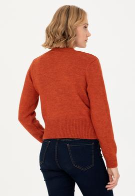 Kadın Kiremit Triko Hırka - 50269494025