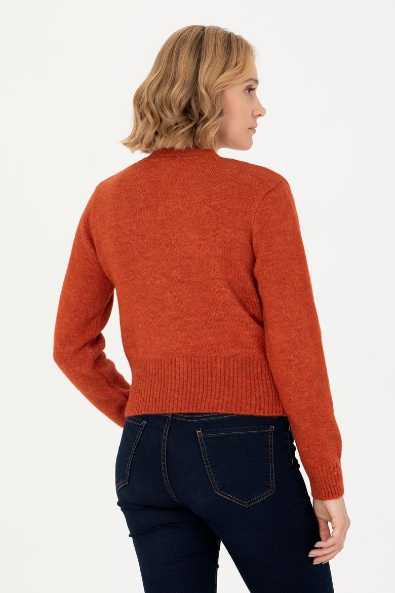 Kadın Kiremit Triko Hırka - 50269494025