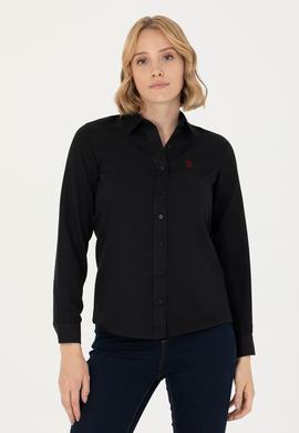 Kadın Siyah Uzun Kollu Basic Gömlek - 50277630023