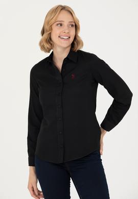 Kadın Siyah Uzun Kollu Basic Gömlek - 50277630023