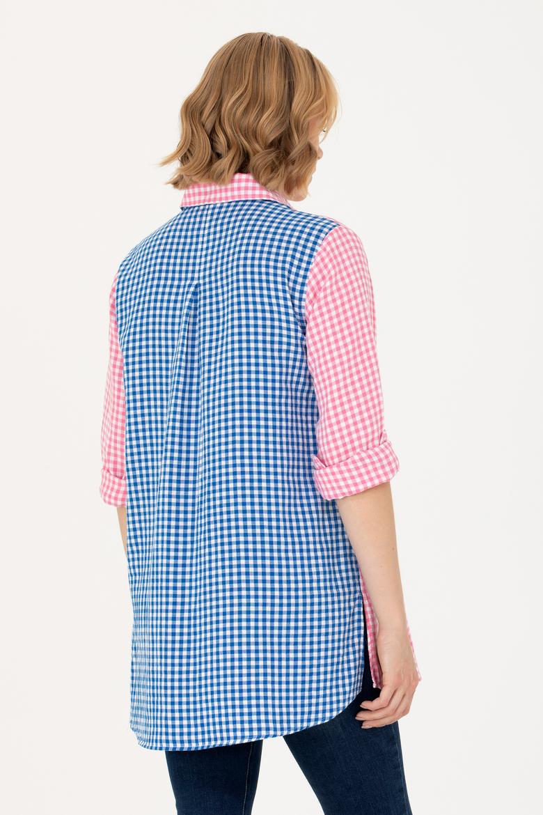 Kadın Pembe Uzun Kollu Tunik Gömlek - 50263647006