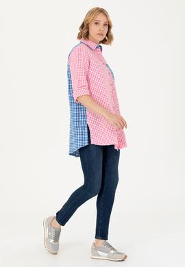 Kadın Pembe Uzun Kollu Tunik Gömlek - 50263647006