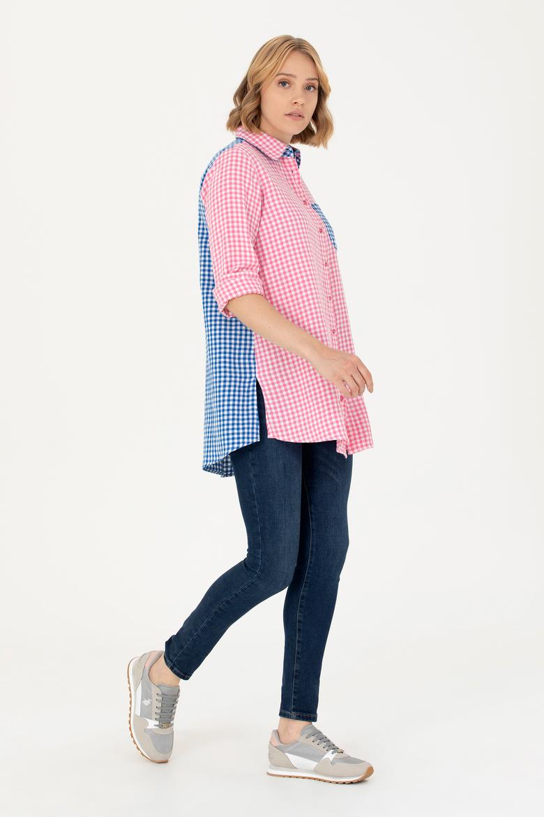 Kadın Pembe Uzun Kollu Tunik Gömlek - 50263647006