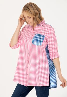 Kadın Pembe Uzun Kollu Tunik Gömlek - 50263647006