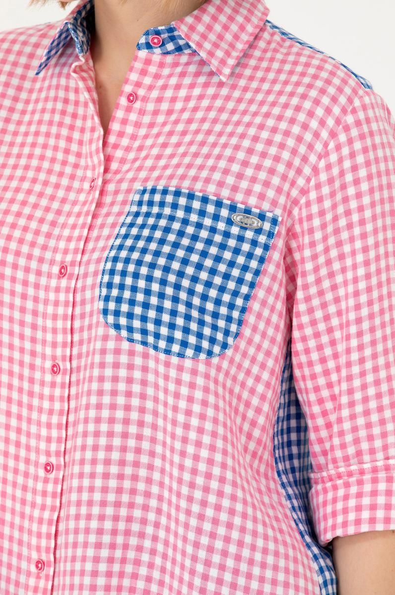 Kadın Pembe Uzun Kollu Tunik Gömlek