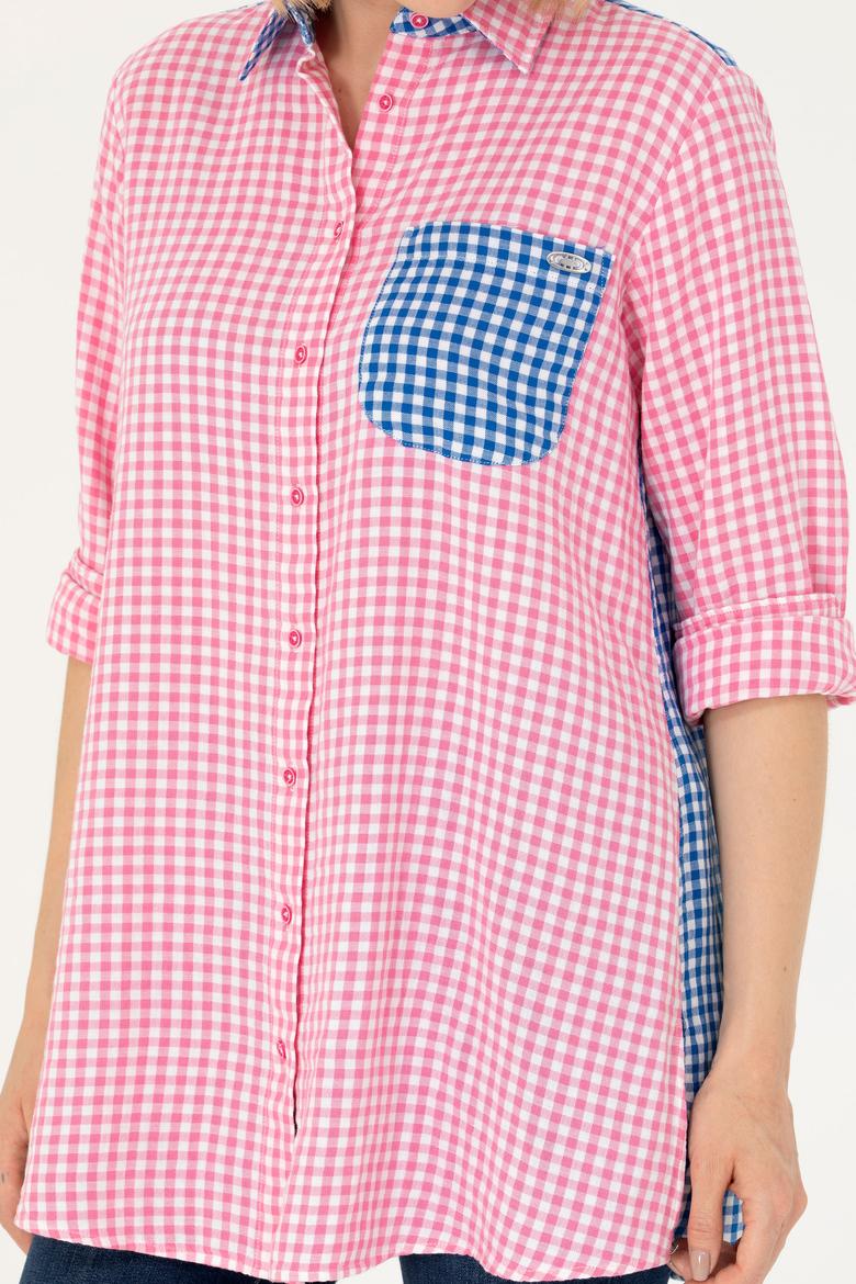 Kadın Pembe Uzun Kollu Tunik Gömlek - 50263647006