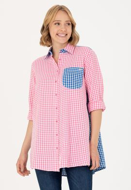 Kadın Pembe Uzun Kollu Tunik Gömlek - 50263647006