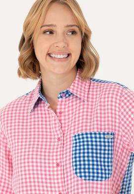 Kadın Pembe Uzun Kollu Tunik Gömlek - 50263647006