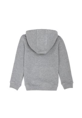 Çocuk Gri Melanj Basic Kapüşonlu Sweatshirt - 50269419011