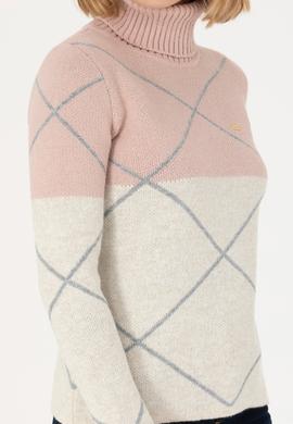 Kadın Pudra Balıkçı Yaka Kazak - 50272044025