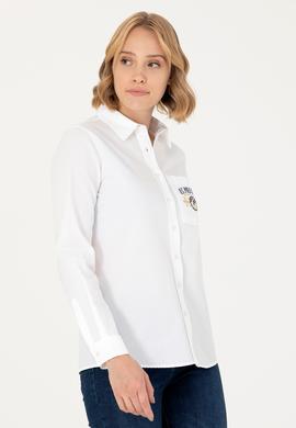 Kadın Beyaz Uzun Kollu Gömlek - 50272189002