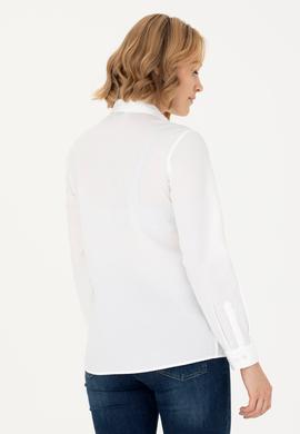 Kadın Beyaz Uzun Kollu Gömlek - 50272189002