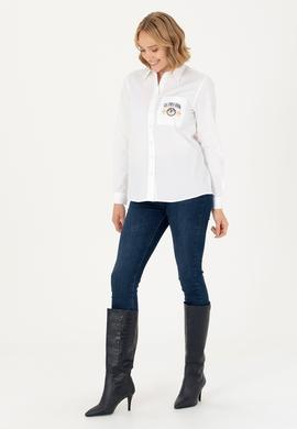 Kadın Beyaz Uzun Kollu Gömlek - 50272189002