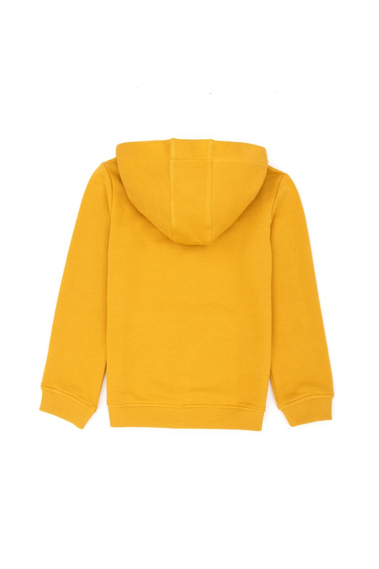 Çocuk Hardal Basic Kapüşonlu Sweatshirt - 50277088107