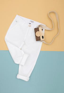 Erkek Çocuk Beyaz Kanvas Pantolon - 50264044045