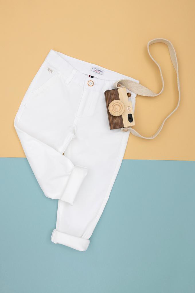 Erkek Çocuk Beyaz Kanvas Pantolon